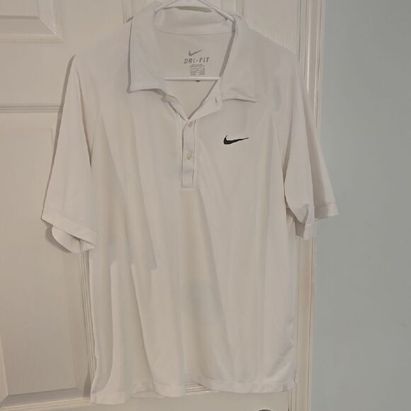 Nike Men's White Dri-FIT Polo Shirt - Picture 1 of 6